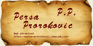 Persa Proroković vizit kartica